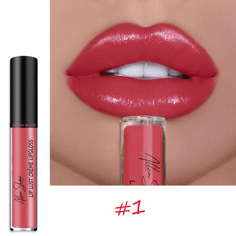 Lipstick Moisturizing Non-Drying Lip Glaze Allen Shaw Creme Lip Gloss, Color: #1 (The product is for export sales only, domestic sales are prohibited, and purchase is equivalent to the default company disclaimer)