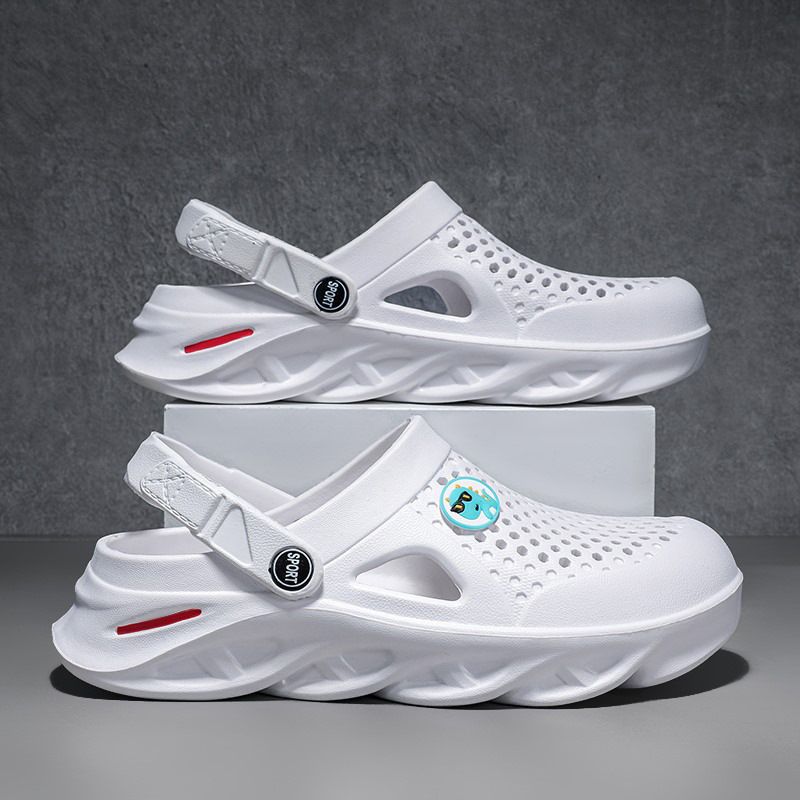 New Style Slip-on Feeling Blade Thick Sole Comfortable Indoor And Outdoor Non-slip Two-way Sandals, Size: 40, Color: White