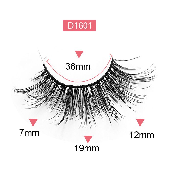 Cross-border Explosions 1 Pair Of High-grade Pink Boxed Thick Chemical Fiber False Eyelashes Eyelashes Natural Nude Makeup Eyelashes, Specification: 1 pair of powder box D1601
