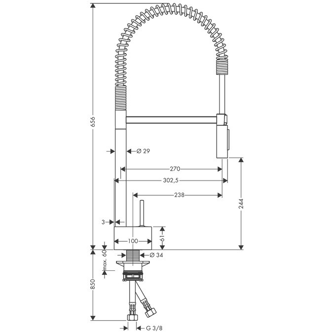Mitigeur de cuisine AXOR Starck X — vue 3