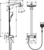 Raindance Select E Colonne de douche 300 2jet avec mitigeur thermostatique ShowerTablet Select 300