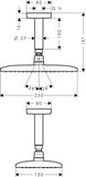 Raindance E Douche de tête 240 1jet EcoSmart avec raccord au plafond
