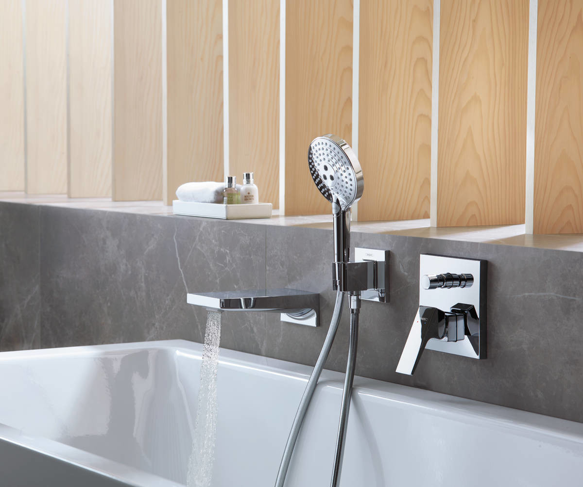 Support mural Hansgrohe avec douchette à main Raindance Select S 3 jets et flexible Isiflex — vue 3