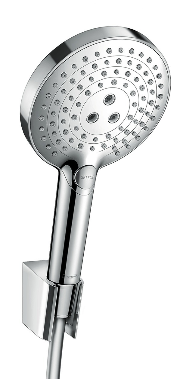 Support mural Hansgrohe avec douchette à main Raindance Select S 3 jets et flexible Isiflex - vue 2