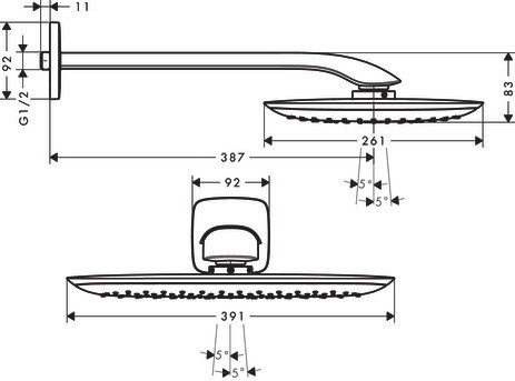 Douche Tunisie - Baignoires Tunisie - Salle de bain Tunisie - Douche de tête Tunisie - Douche encastrés Tunisie - Mitigeurs de douche Tunisie - Douche à l'italienne Tunisie- Dessin Technique.