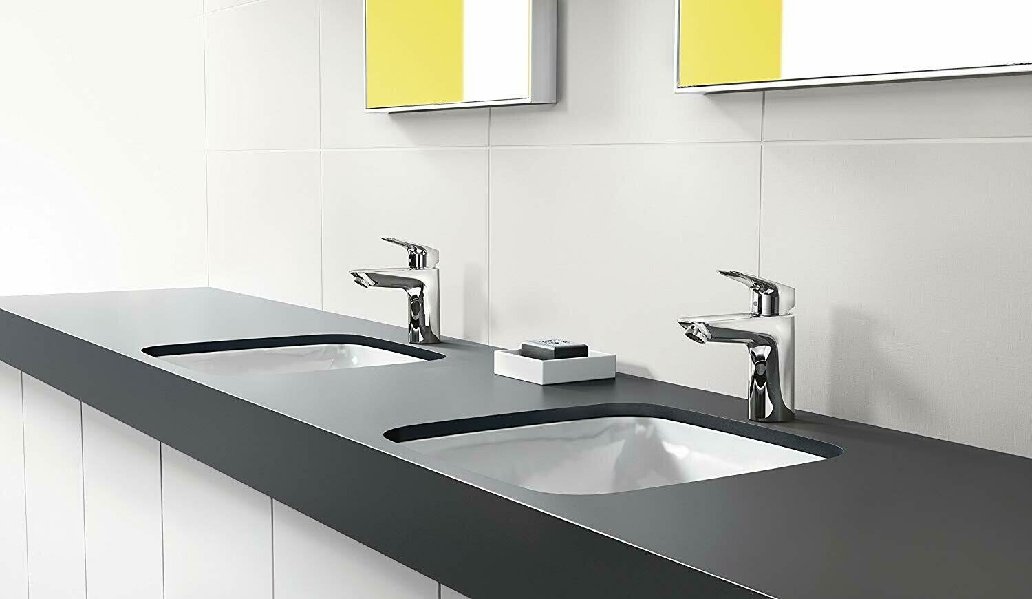Mitigeur de lavabo Hansgrohe Logis 100 CoolStart en laiton chromé avec tirette et vidage — vue 2