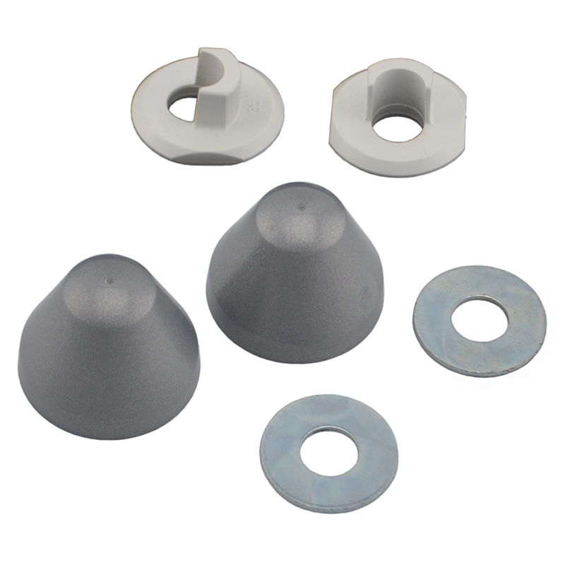 Jeu de cache-boulons Geberit (2 pièces) chromé mat pour couvrir les fixations WCs ou urinoirs - vue 2