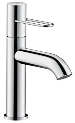 Mitigeur de lavabo AXOR Uno 100 en laiton chromé avec poignée étrier et bonde à écoulement libre