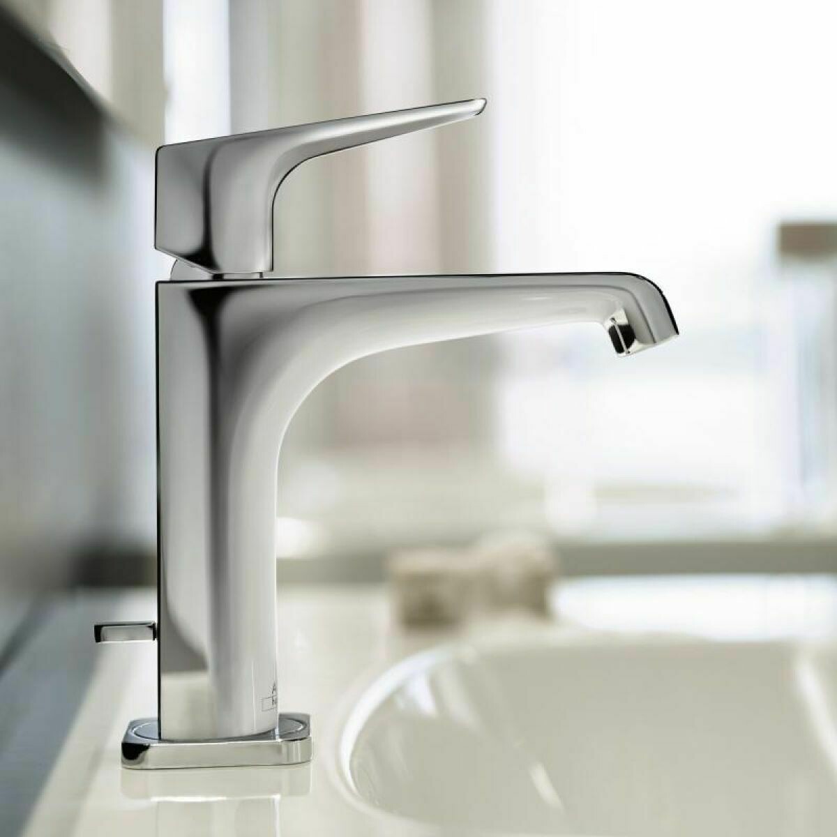 Mitigeur de lavabo AXOR Citterio E 130 avec poignée à levier et tirette de vidage — vue 3