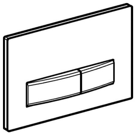 Geberit Sigma50 Pergamon plaque de déclenchement, déclenchement frontal, deux touches, design sobre, encastrable.