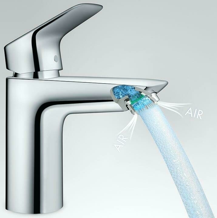 Mitigeur de lavabo Hansgrohe Logis 100 CoolStart en laiton chromé avec tirette et vidage — vue 3