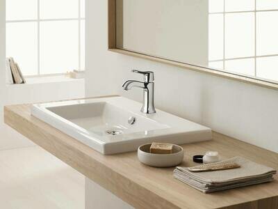 Mitigeur de lavabo Hansgrohe Metris Classic 100 en laiton chromé avec tirette et vidage