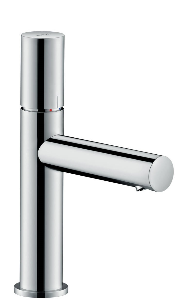 Mitigeur de lavabo AXOR Uno 110 en laiton chromé avec poignée zéro et bonde à écoulement libre - vue 3