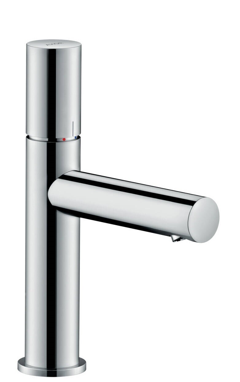 Mitigeur de lavabo AXOR Uno 110 en laiton chromé avec poignée zéro et bonde à écoulement libre — vue 3