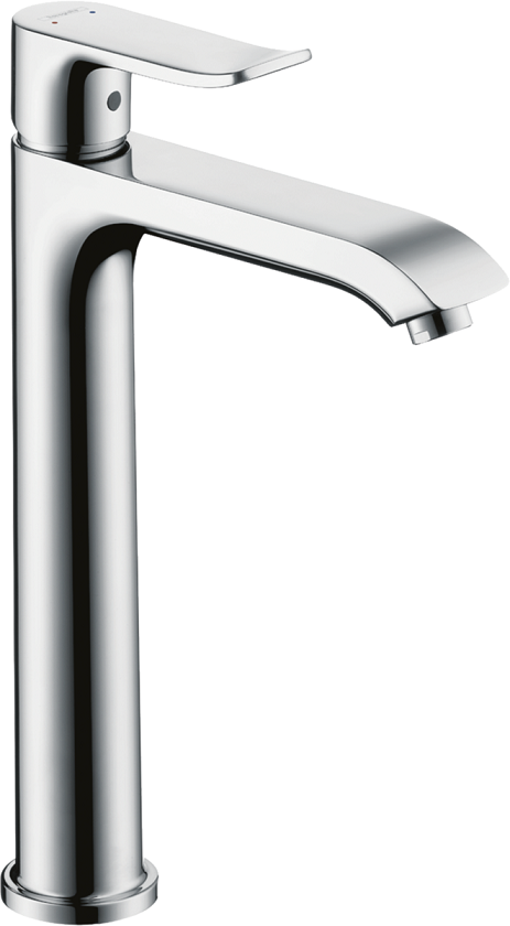 Mitigeur surélevé pour vasque libre Hansgrohe Metris 200 en laiton chromé avec tirette et vidage — vue 2