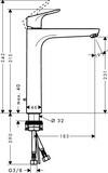 Focus Mitigeur de lavabo 230, avec tirette et vidage
