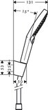 Raindance Select S Ensemble support mural et douchette 120 3jet PowderRain avec flexible de douche 160 cm