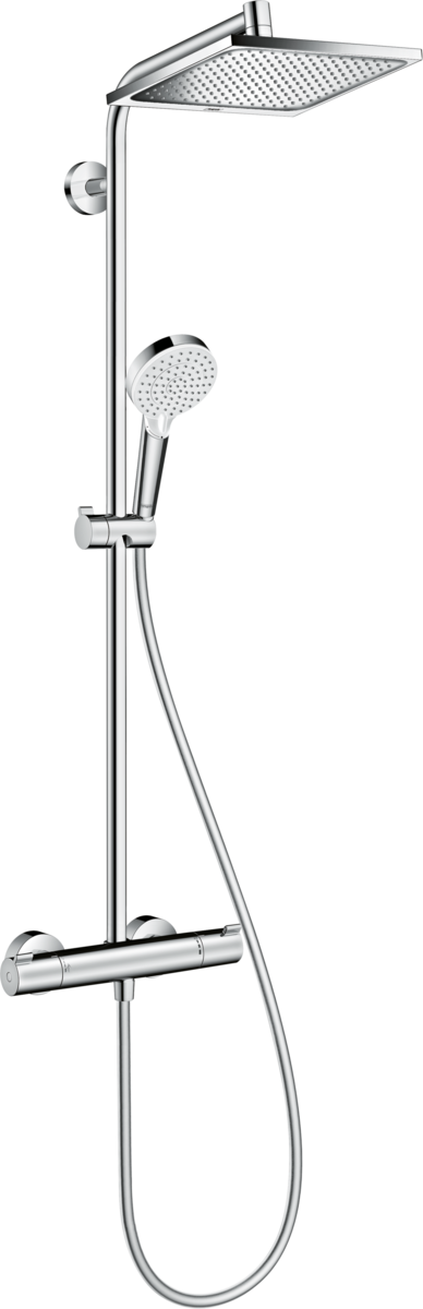 Colonne de douche Showerpipe Hansgrohe Crometta E avec mitigeur thermostatique chromé - Garantie 5 ans