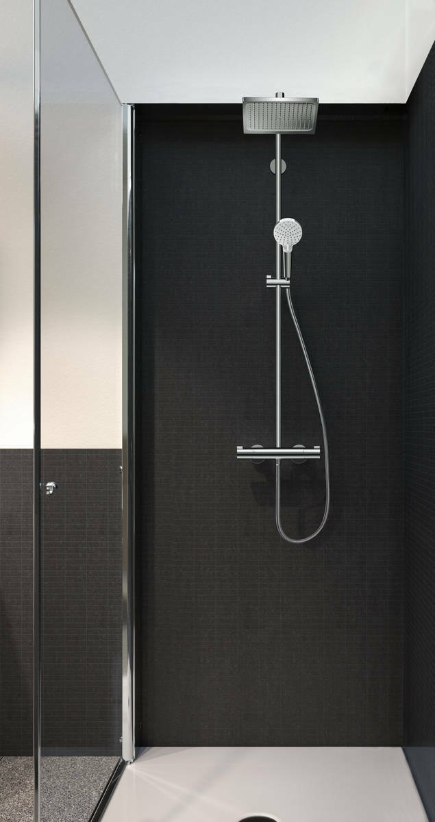 Colonne de douche Showerpipe Hansgrohe Crometta E avec mitigeur thermostatique chromé - Garantie 5 ans - vue 3