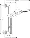 AXOR Citterio Set de douche 0,90 m avec douchette 120 3jet