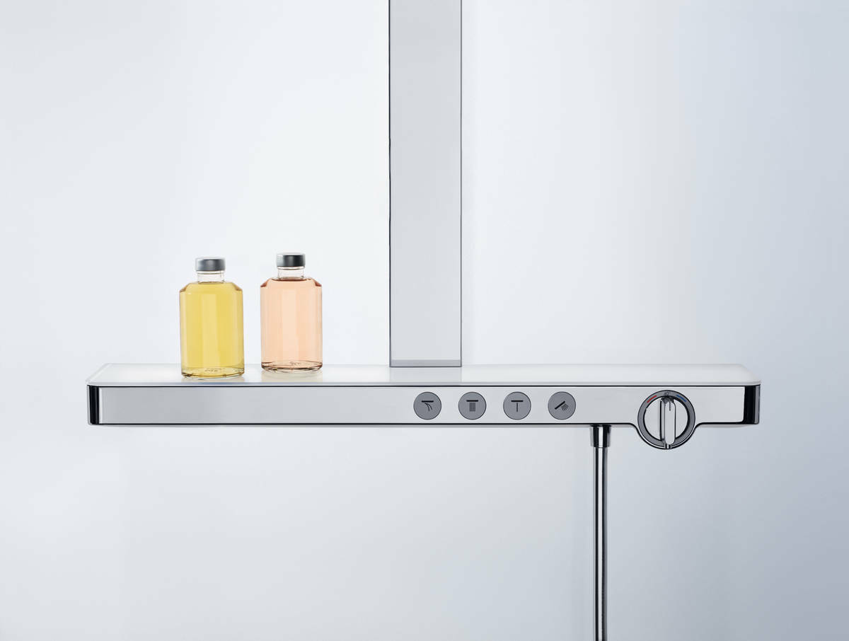 Colonne de douche Showerpipe Hansgrohe Rainmaker Select 460 3 jets avec mitigeur thermostatique blanc chromé - vue 2