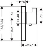 ShowerSelect Set de finition pour mitigeur thermostatique encastré haut débit avec une sortie permanente et un robinet d’arrêt