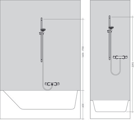Barre de douche Hansgrohe avec douchette à main Raindance Select S 120 3 jets PowderRain avec flexible Isiflex et porte-savon Unica'S Puro — vue 5