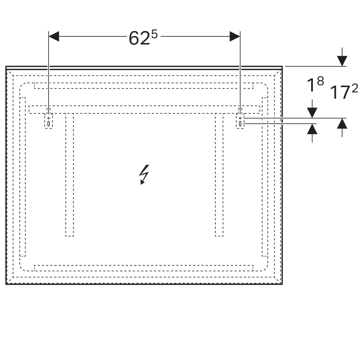 Miroir lumineux Geberit Xeno² 90 cm avec éclairage indirect — vue 5