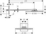 AXOR ShowerSolutions Douche de tête 300 1jet avec bras de douche 450 mm