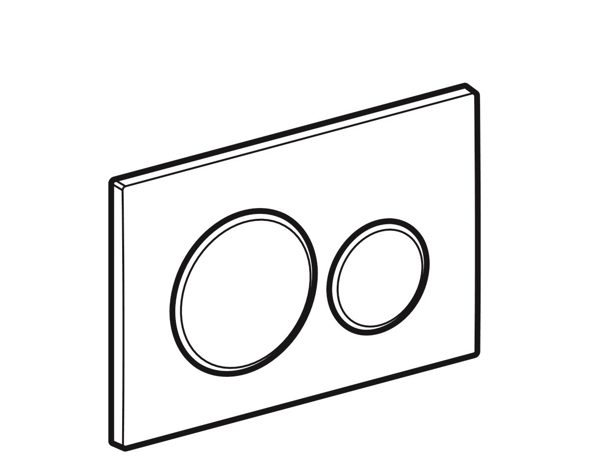 Geberit Sigma20 plaque de déclenchement, blanc, chromé mat, deux boutons de rinçage.
