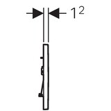 Geberit Sigma20 plaque de déclenchement, chromé brillant, design anneaux chromé mat, déclenchement frontal.