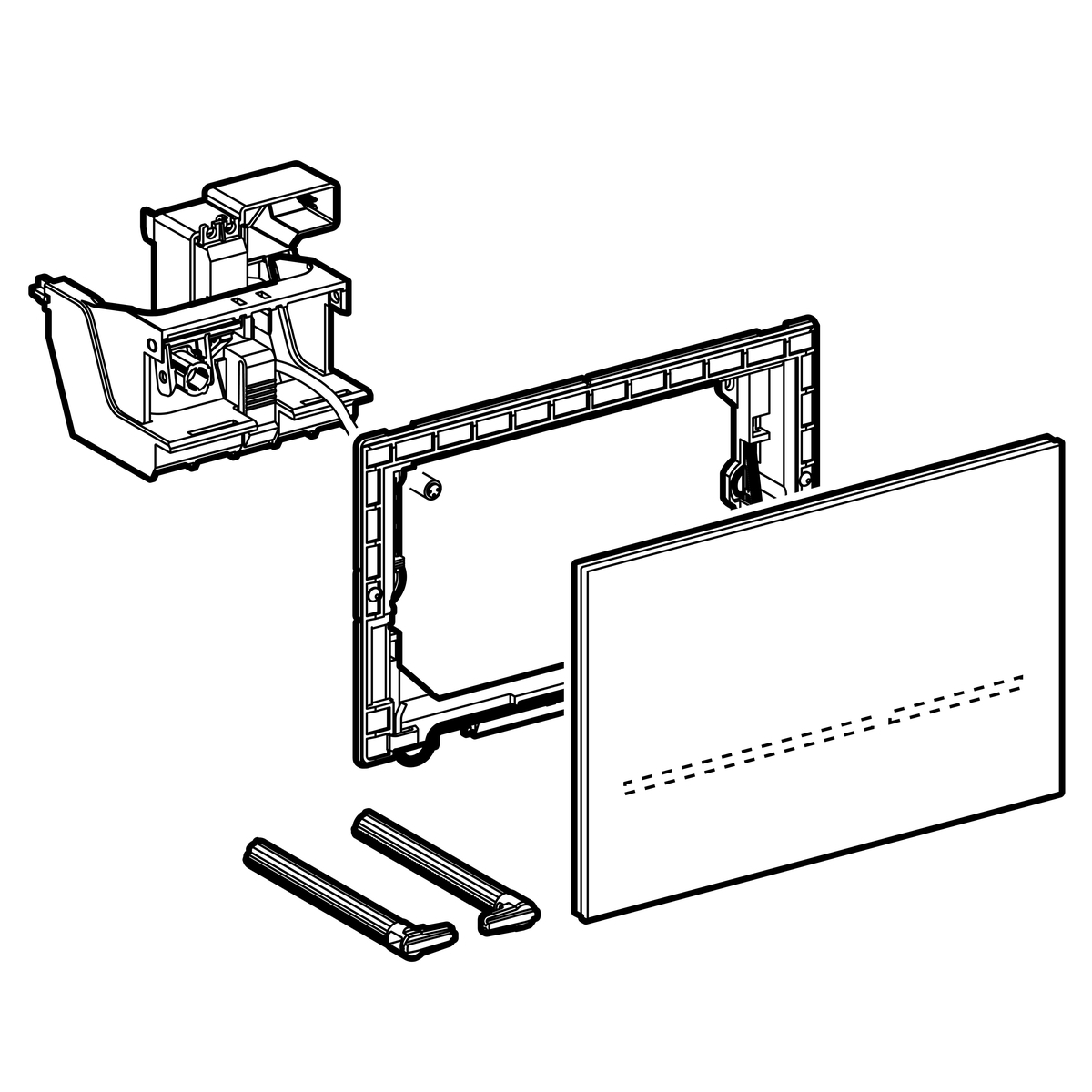 Plaque de déclenchement infrarouge Geberit Sigma80 électronique pour réservoir à encastrer Sigma 12 cm / Verre noir - vue 2