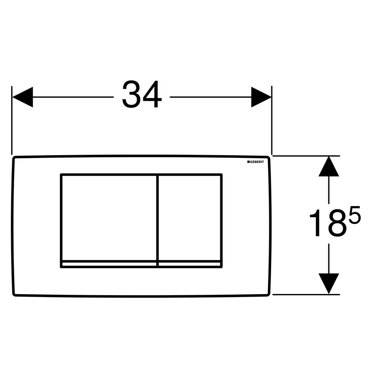Geberit Twinline 30 Flush Plate / White for Dual Flush