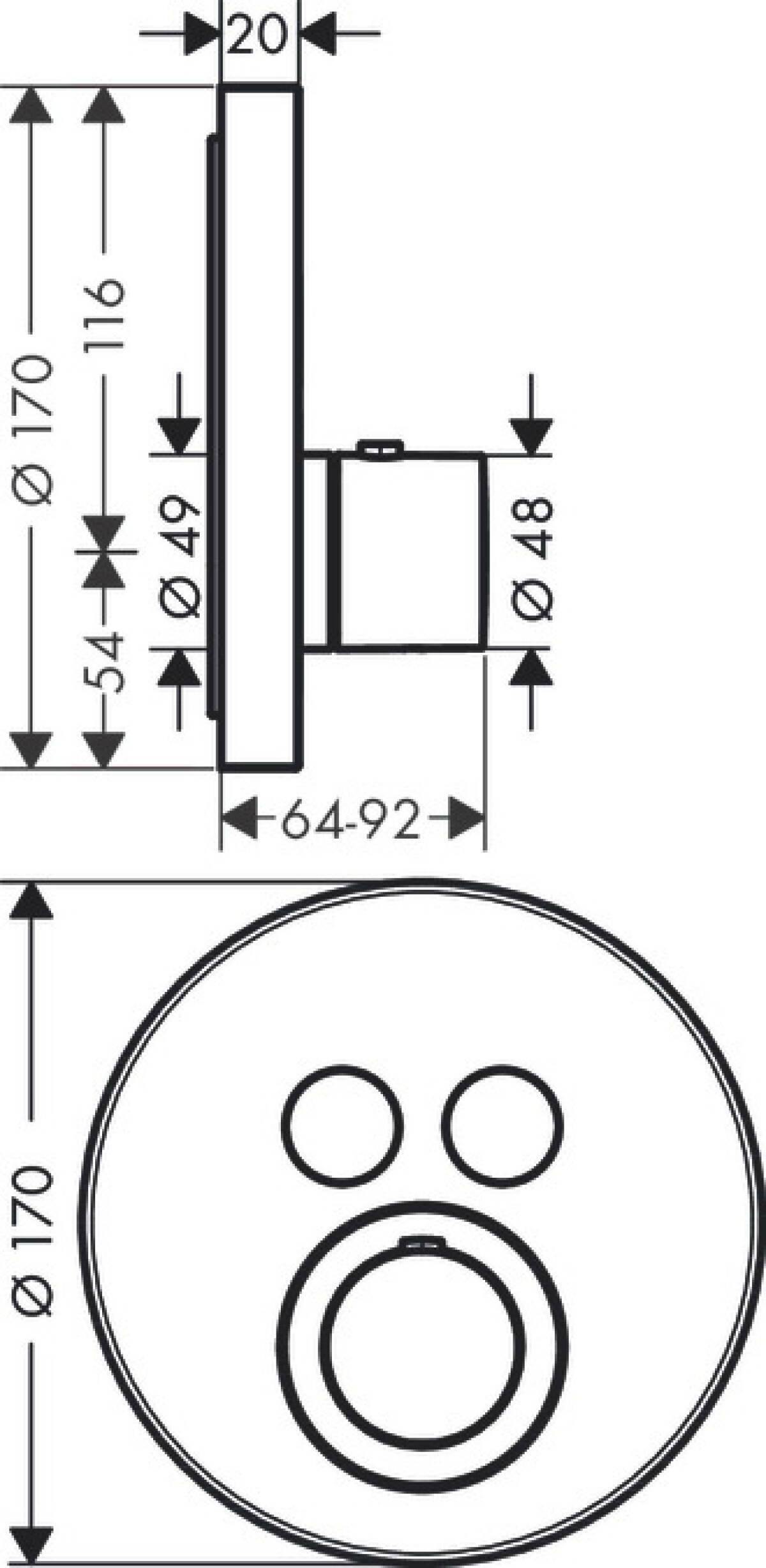 Set de finition pour mitigeur thermostatique encastré Axor ShowerSelect - vue 4