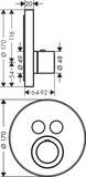 AXOR ShowerSolutions Thermostatique ShowerSelect rond encastré pour 2 fonctions