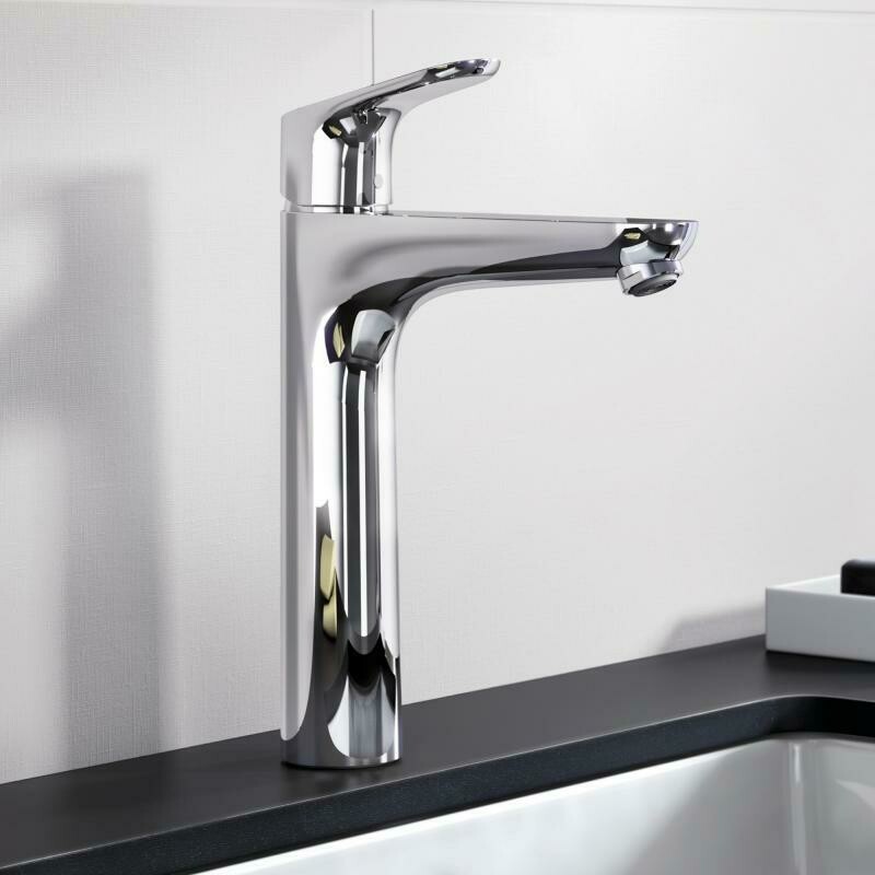 Mitigeur de lavabo Hansgrohe Focus 190 Ecosmart en laiton chromé avec tirette et vidage — vue 3