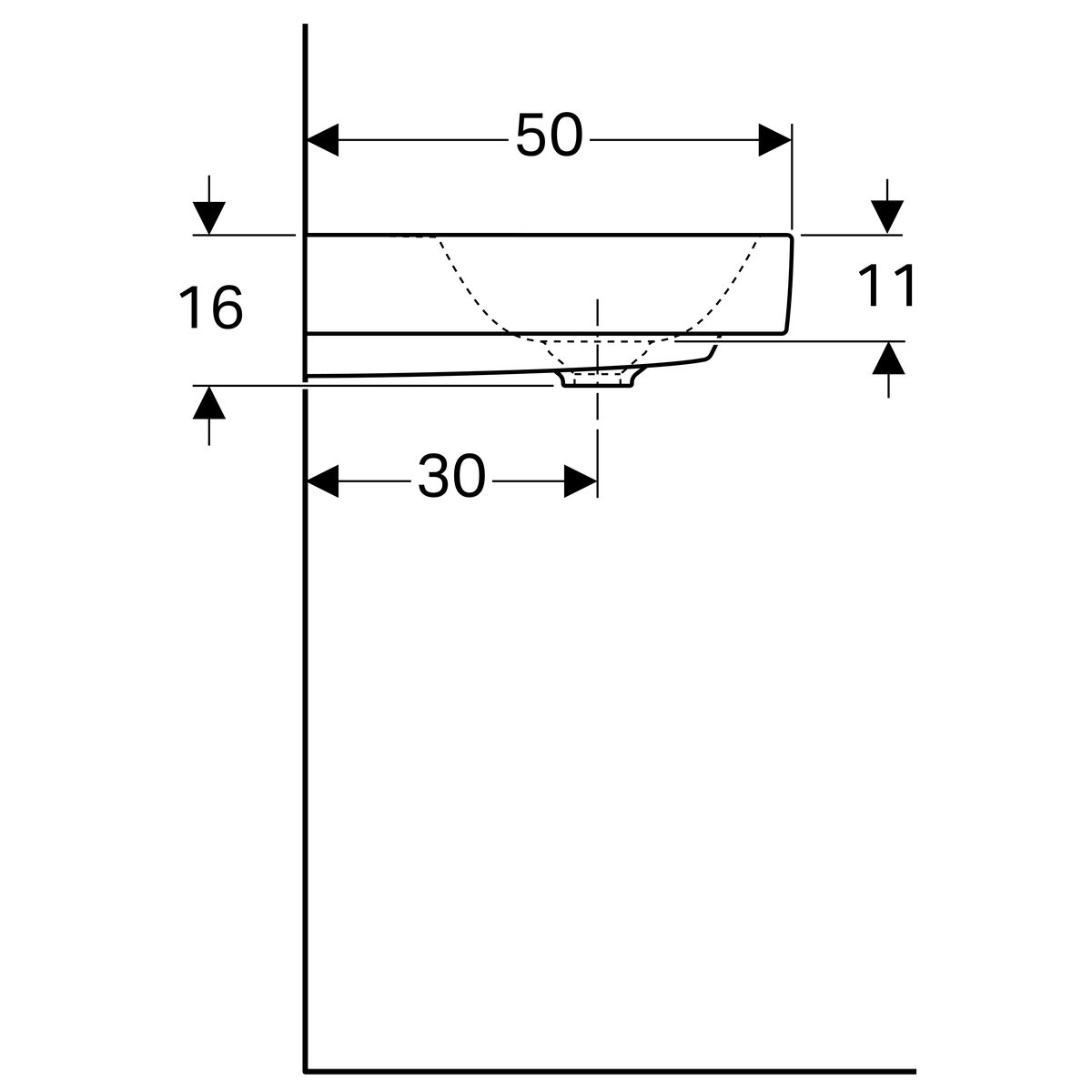 Plan-vasque Geberit Citterio 90 cm avec espace de rangement à droite - vue 7