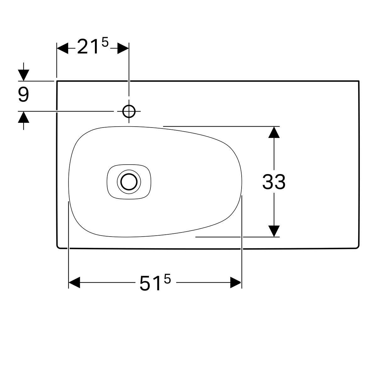 Plan-vasque Geberit Citterio 90 cm avec espace de rangement à droite - vue 6