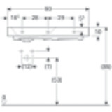 Plan-vasque Geberit Citterio 90 cm avec espace de rangement à droite
