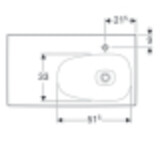 Plan-vasque Geberit Citterio 90 cm avec espace de rangement à gauche