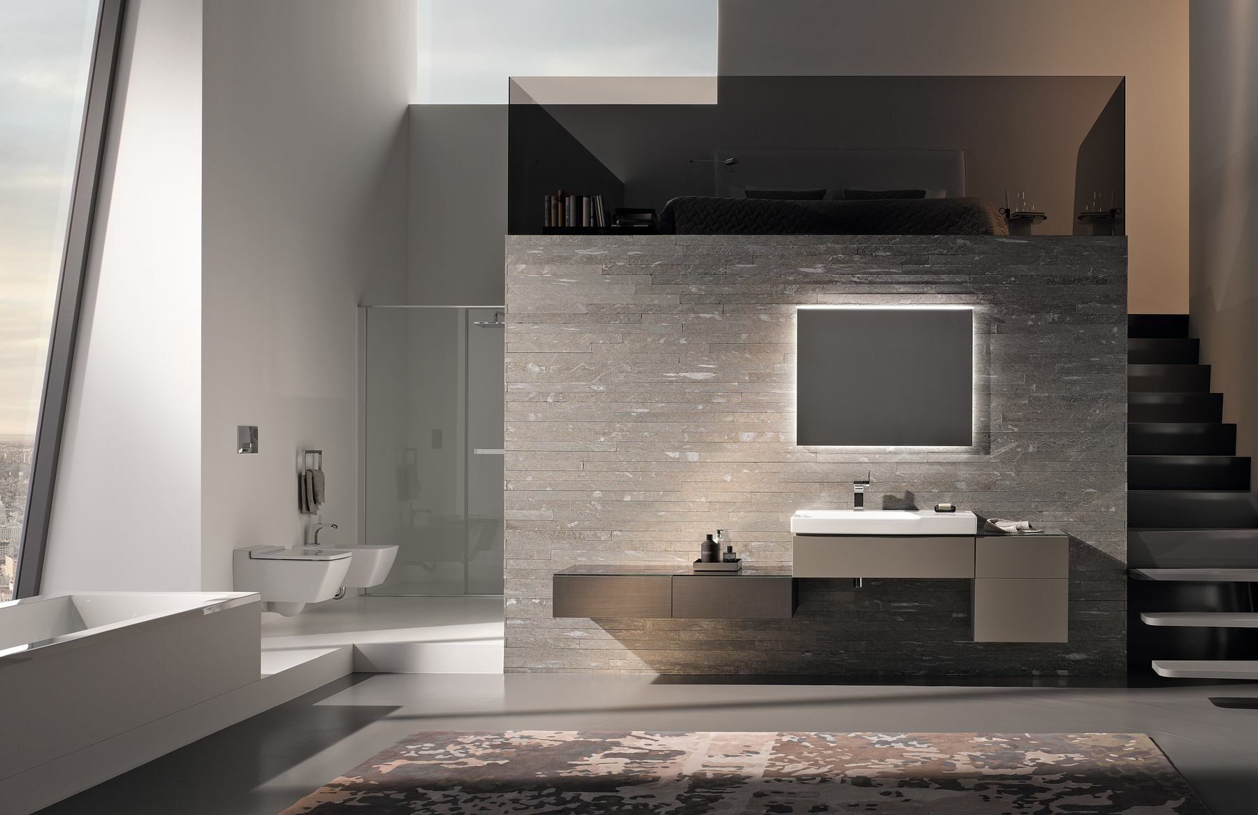 Miroir lumineux Geberit Xeno² 90 cm avec éclairage indirect - vue 2