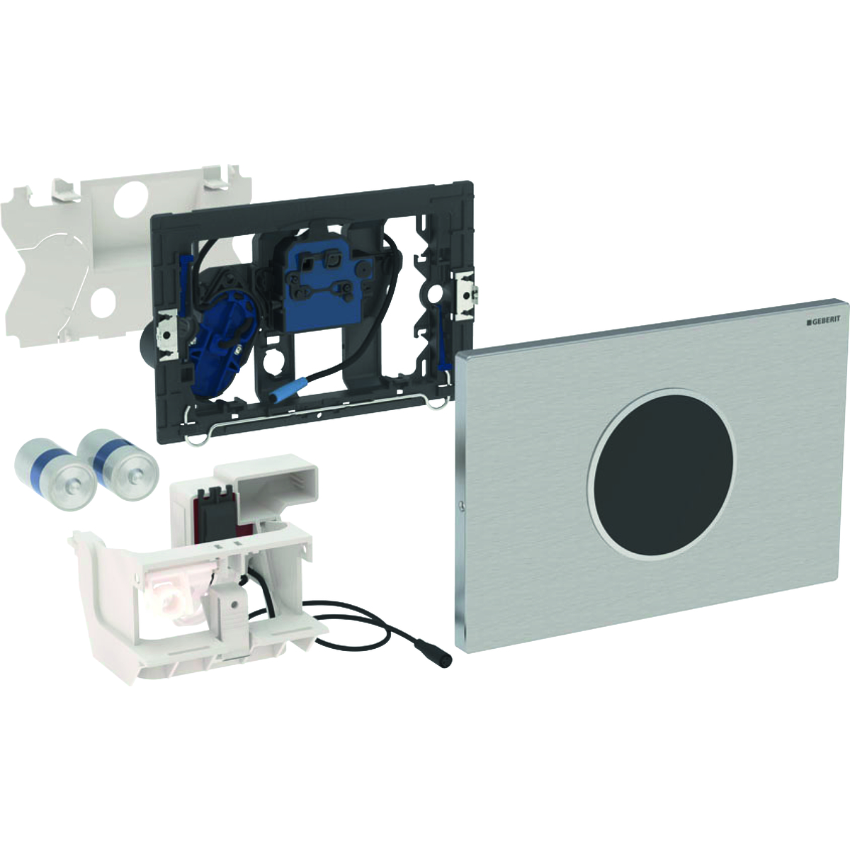 Plaque de déclenchement infrarouge Geberit Sigma10 électronique à visser pour réservoir à encastrer Sigma 12 cm / Acier inoxydable brossé / Anti-vandalisme