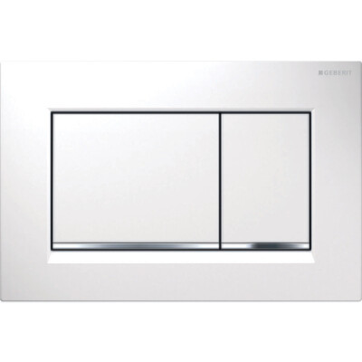 Plaque de déclenchement Geberit Sigma20 square / Blanc - bandes design : chromé brillant
