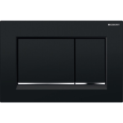 Plaque de déclenchement Geberit Sigma20 square / Noir - bandes design : chromé brillant