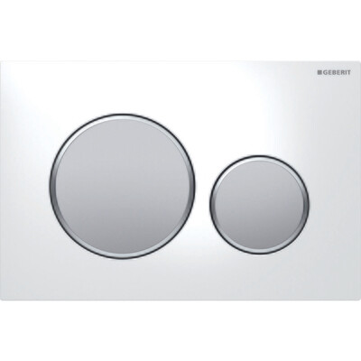 Plaque de déclenchement Geberit Sigma20 / Blanc - Chromé mat