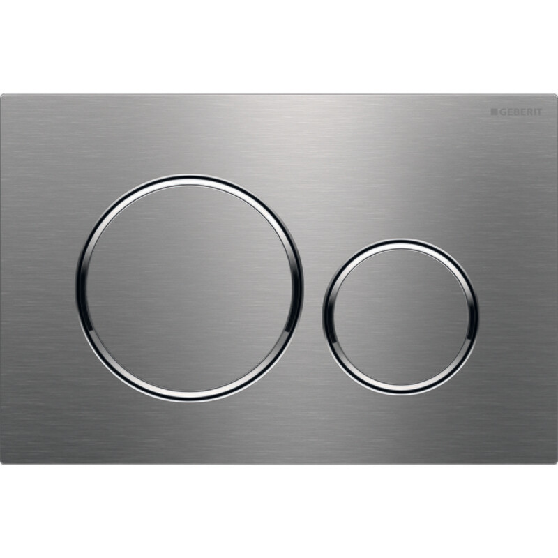Plaque de déclenchement Geberit Sigma20 / Acier inoxydable brossé - anneaux design : poli