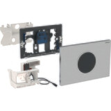 Plaque de commande électronique Geberit Sigma10, acier inoxydable brossé, 12 cm, finition facile à nettoyer et résistante aux traces de doigts.