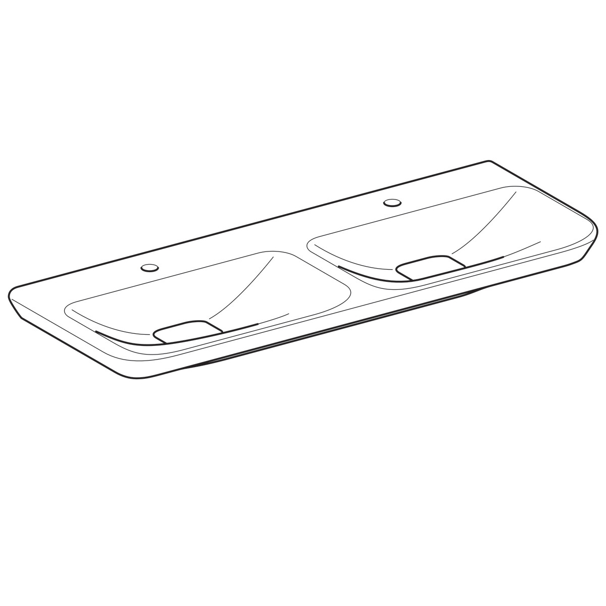 Plan-vasque double Geberit myDay 130 cm — vue 5