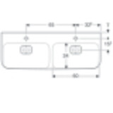 Plan-vasque double Geberit myDay 130 cm