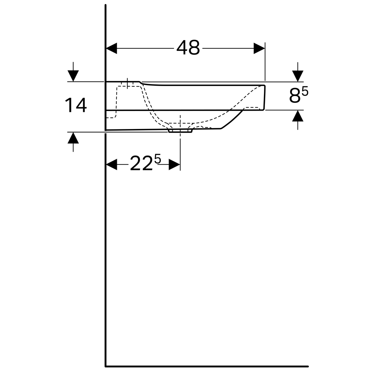 Plan-vasque Geberit Xeno² 90 cm avec espace de rangement à droite - vue 6